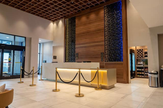 Lobby front desk and entrance area