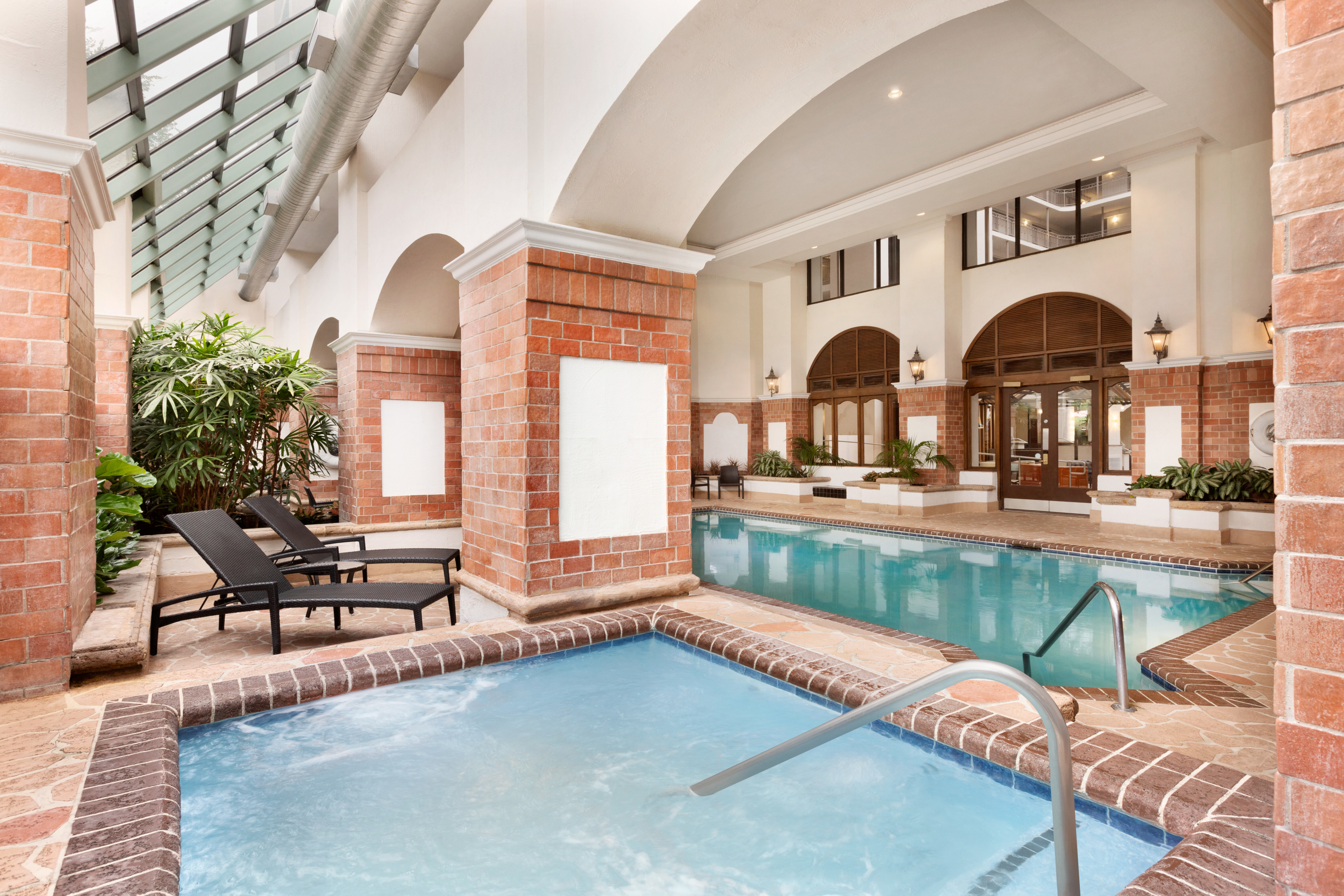 Indoor pool with hot tub