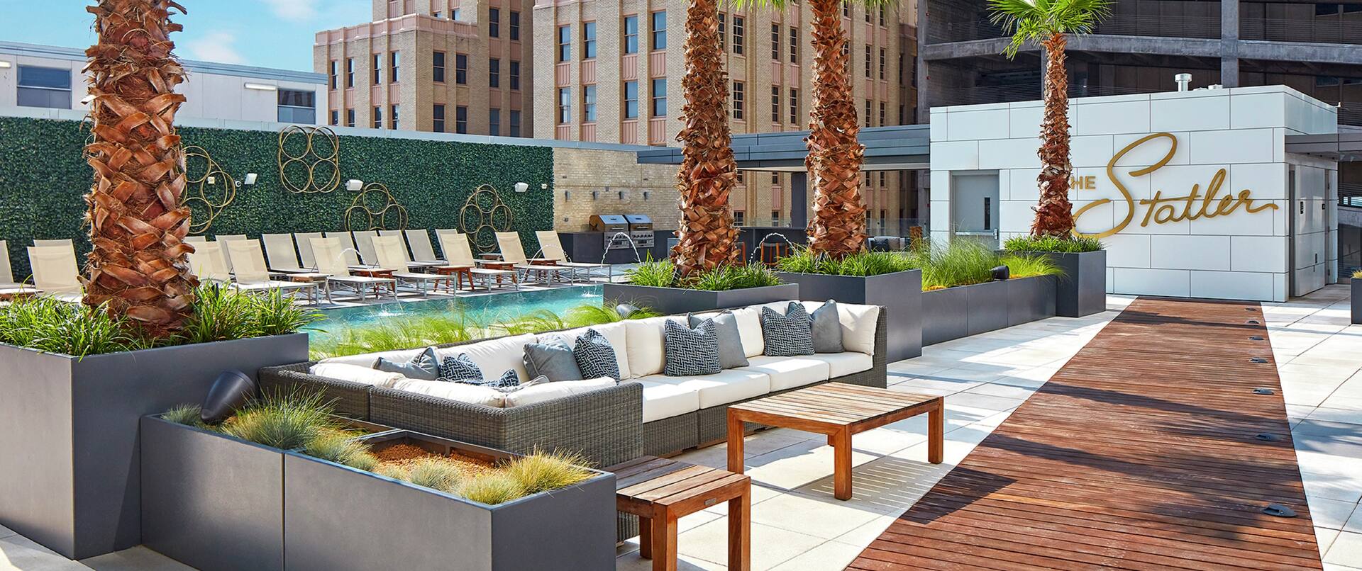 Lounge Area Next to Rooftop Pool
