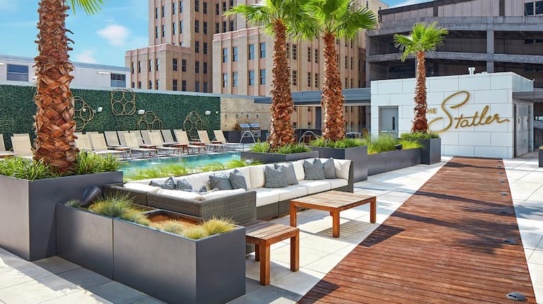 Lounge Area Next to Rooftop Pool
