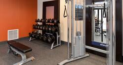 fitness center equipment and weights