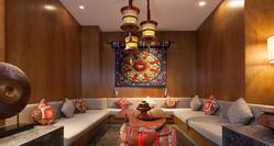 The Tibetan Garden Bar Sofas along Wall