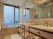 Bathroom with sinks and mirror