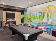 Pool Table and Lobby Mural