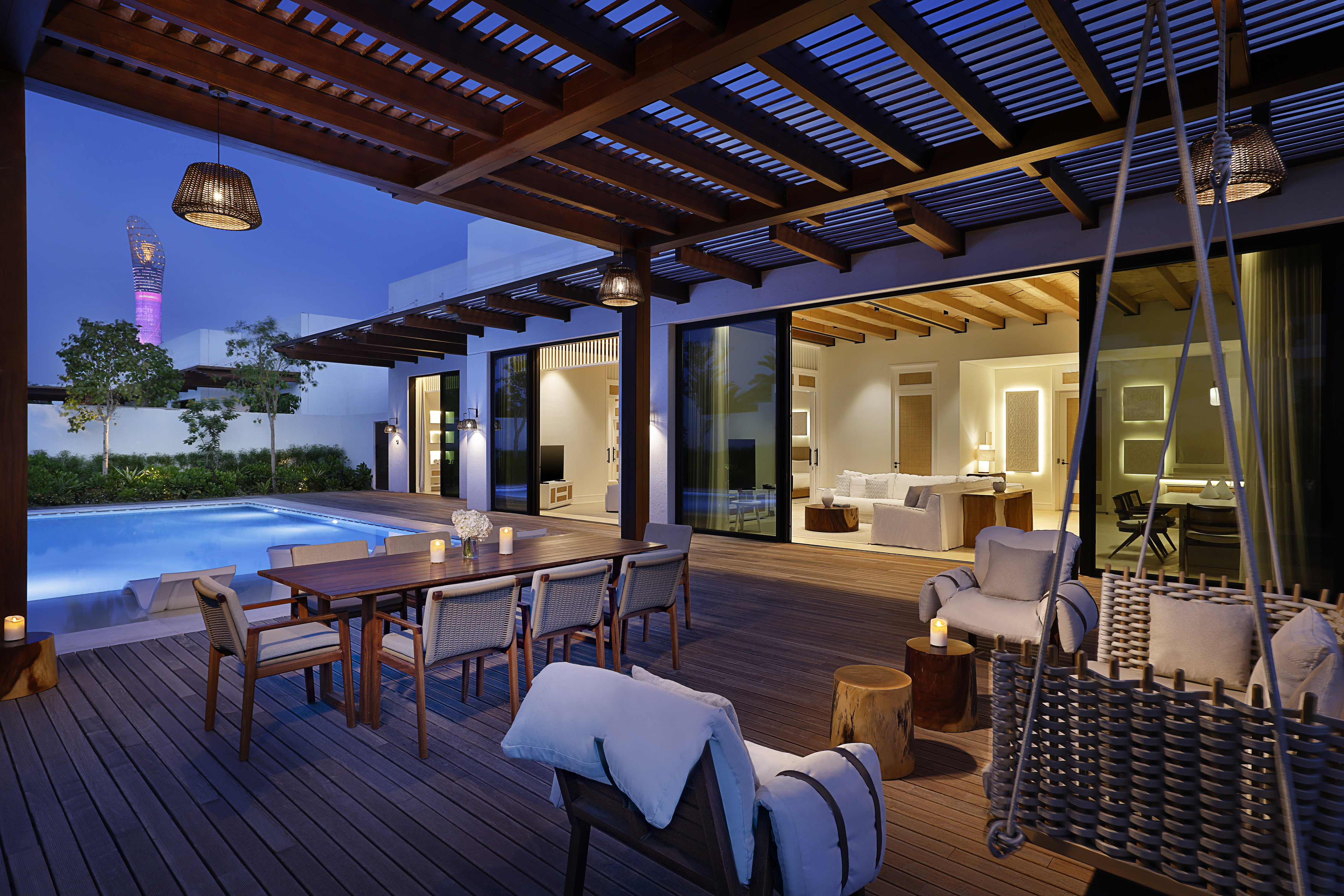 View of Suite Outdoor Area with Private Dining and Swimming Pool