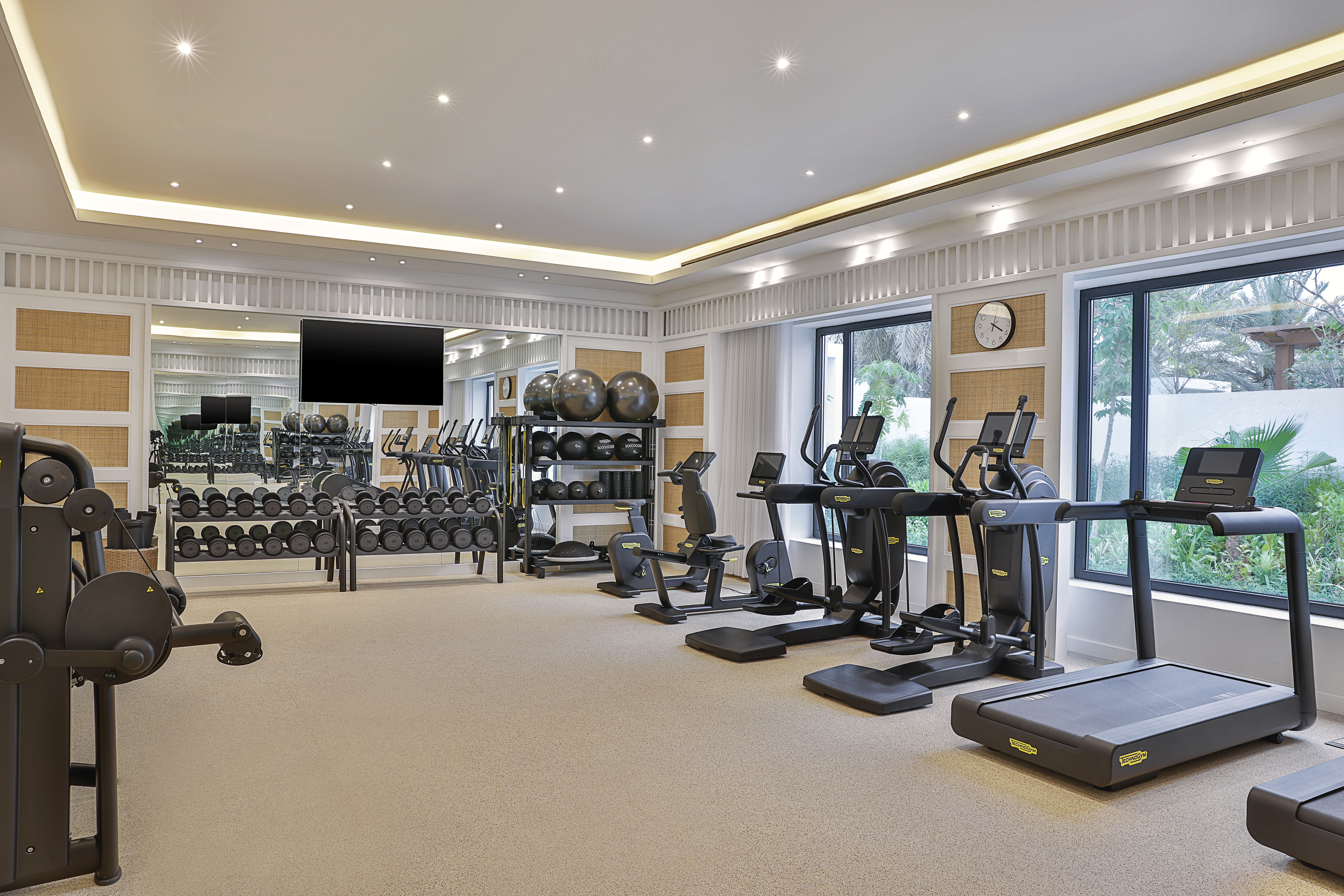 Fitness Center with Weights, Treadmills and Recumbent Bikes