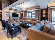 Presidential Suite Living Room with HDTV Two Sofas and Two Chairs