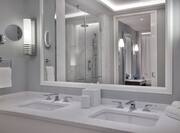 Bathroom vanity with two sinks
