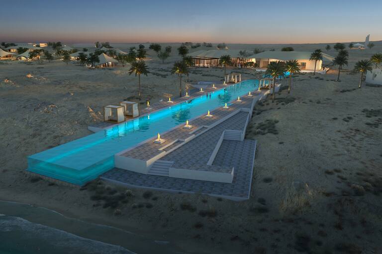 Outdoor swimming pool in the desert