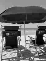 Chairs and parasols on a beach
