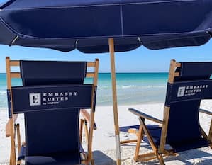 Chairs and parasols on a beach