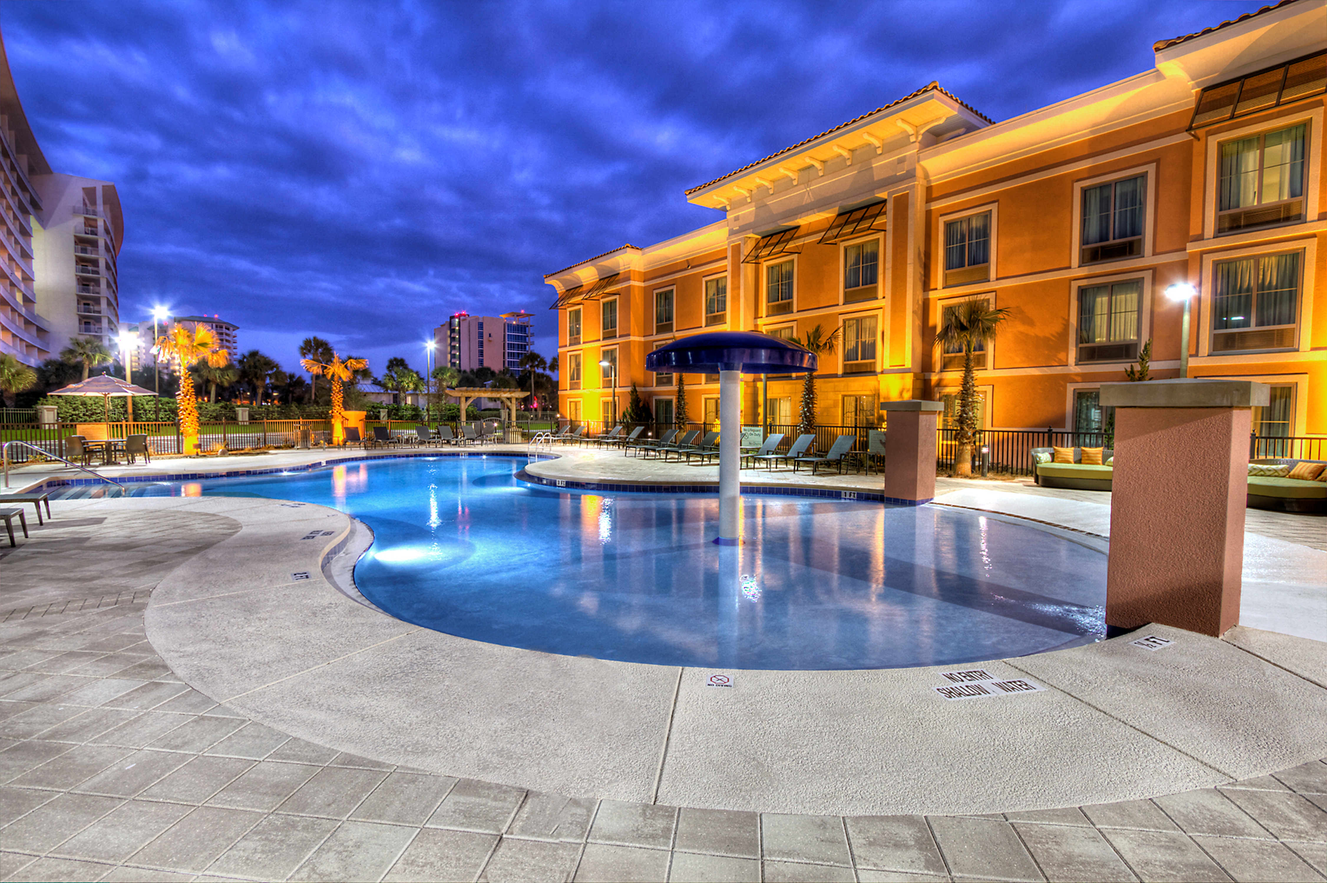Outdoor Pool at Night