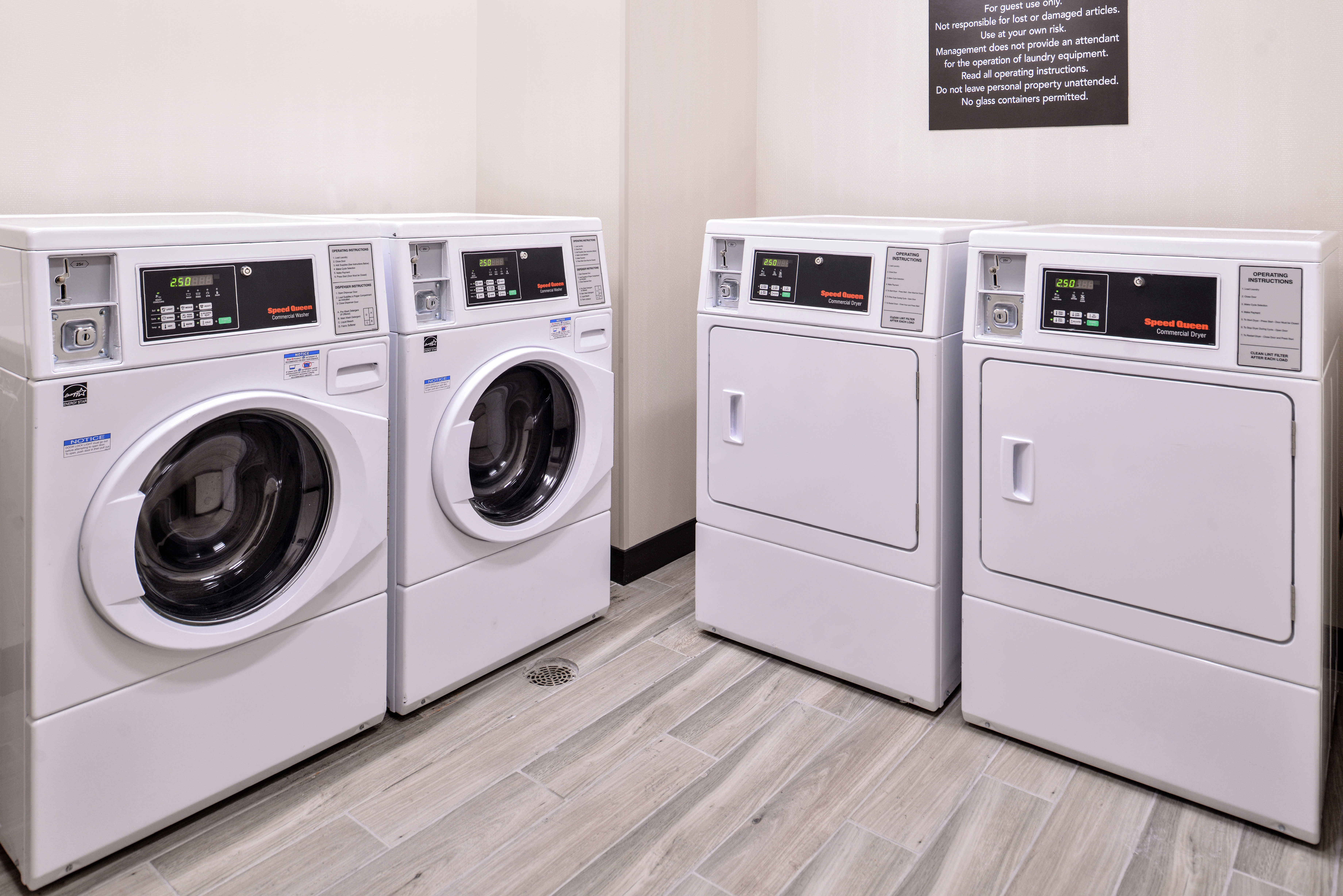 Coin-Operated Washers and Dryers in Guest Laundry Facility
