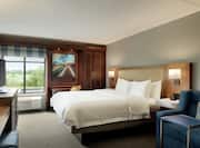 King Bed Hotel Guestroom 