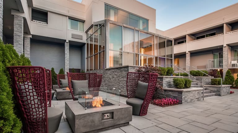 Courtyard with Seats Around a Firepit