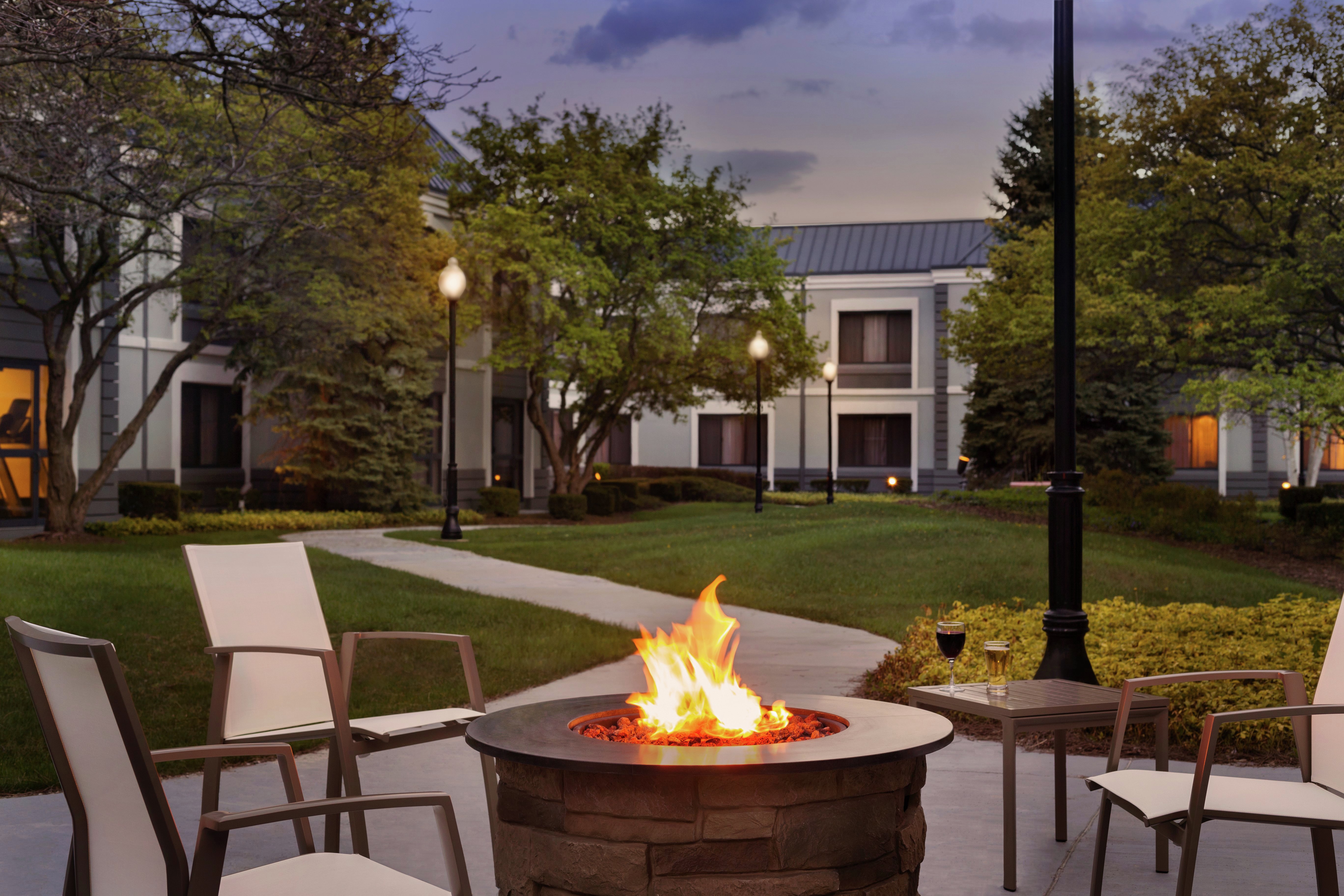 Hotel Patio Area with Fire Pit