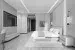 King Guestroom With Large TV and Wall Art