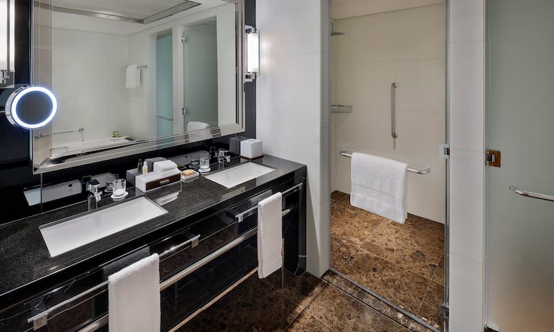 One bedroom suite bathroom with shower-previous-transition