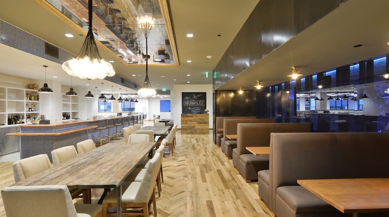 Counter, Table, and Booth Seating Options in The Informalist Restaurant Dining Area