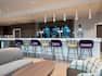 Hotel Bar Lounge, Bar Stools and Bar Counter with Sofa, Armchair and Coffee Table