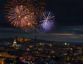 Fireworks at Night over Edinburgh