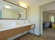 Double-Sink Vanity in One-Bedroom Suite Bathroom
