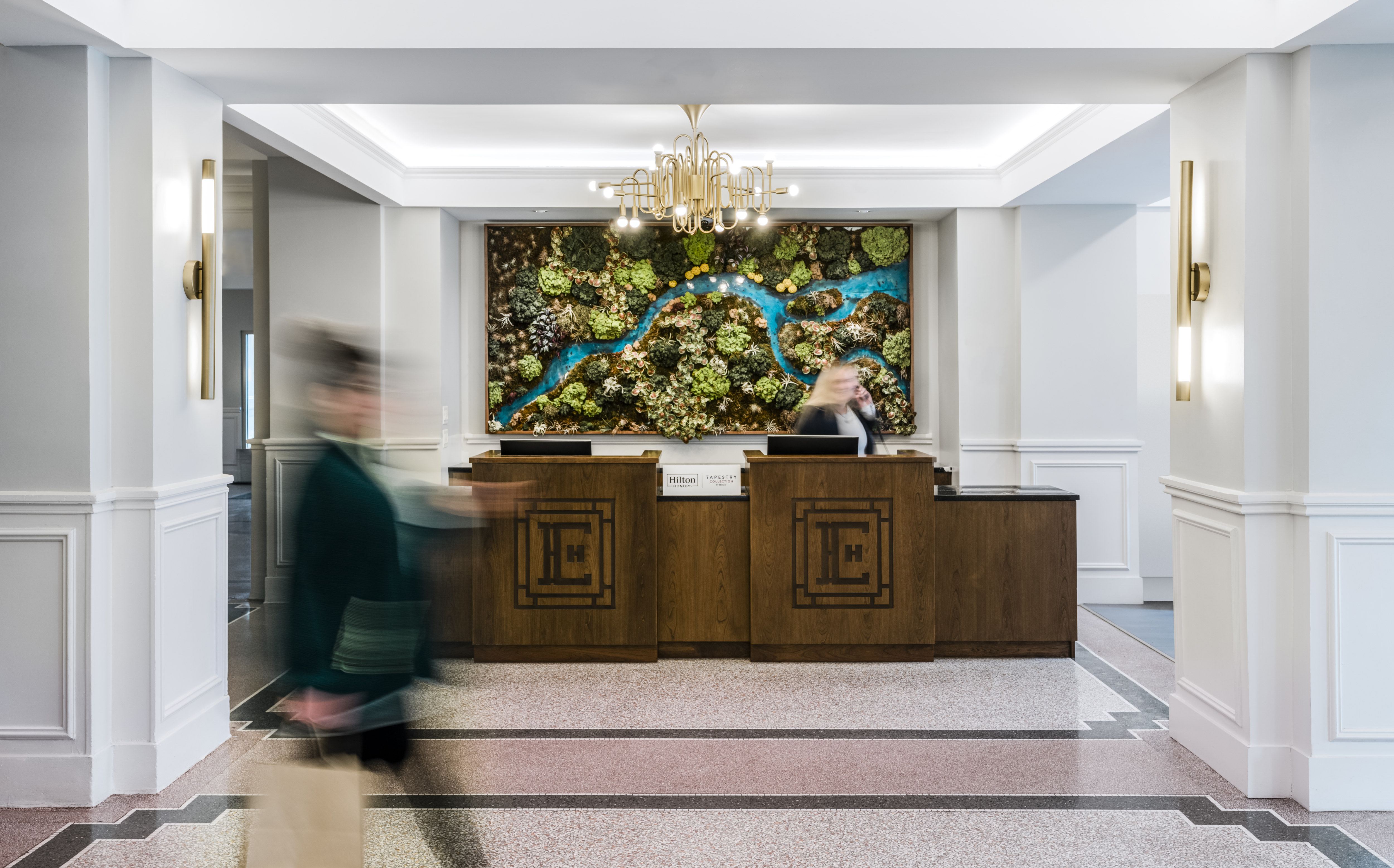 Lobby and Front Desk with Front Desk Staff