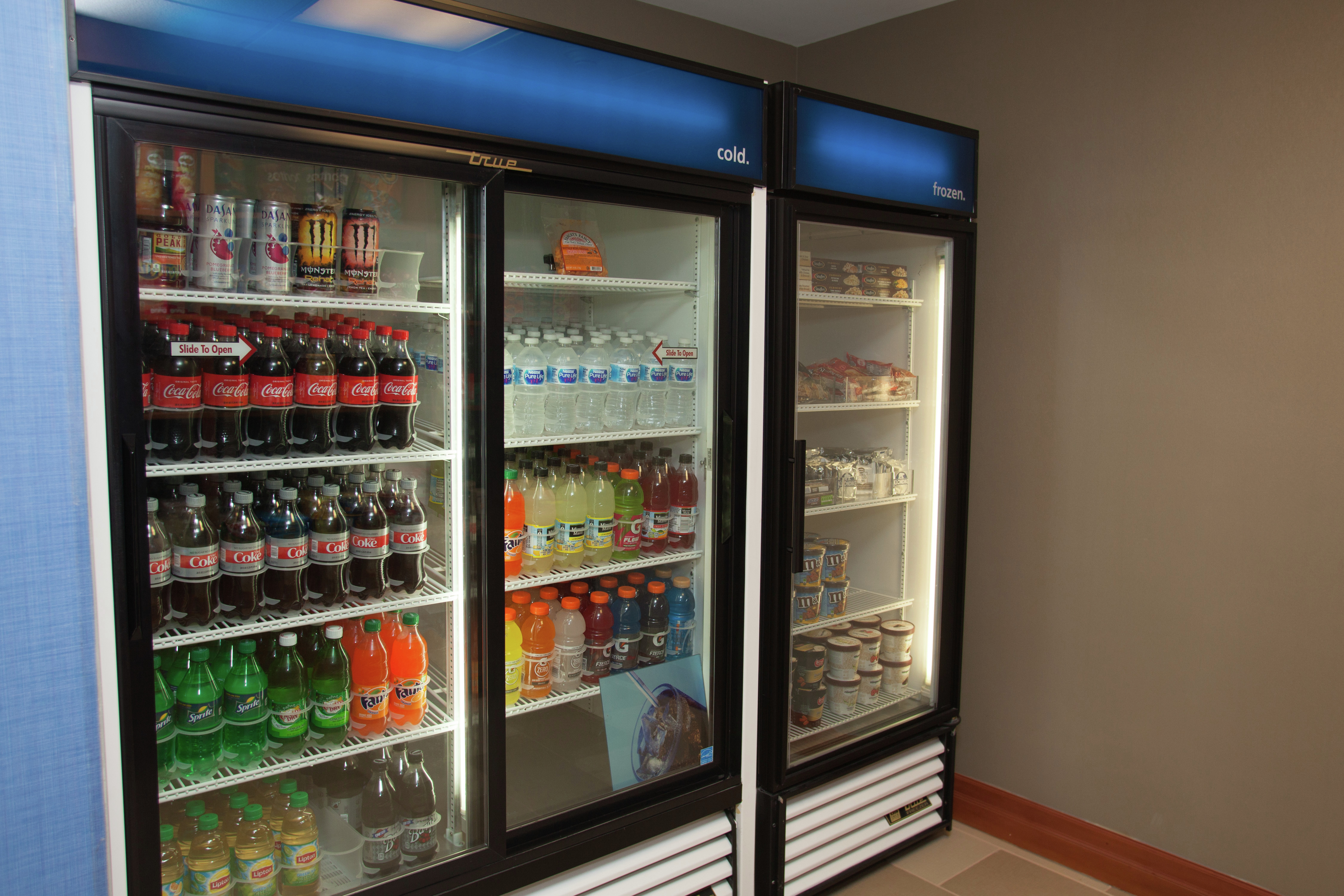 Refrigerated Beverages and Snacks in 24-Hour Snack Shop