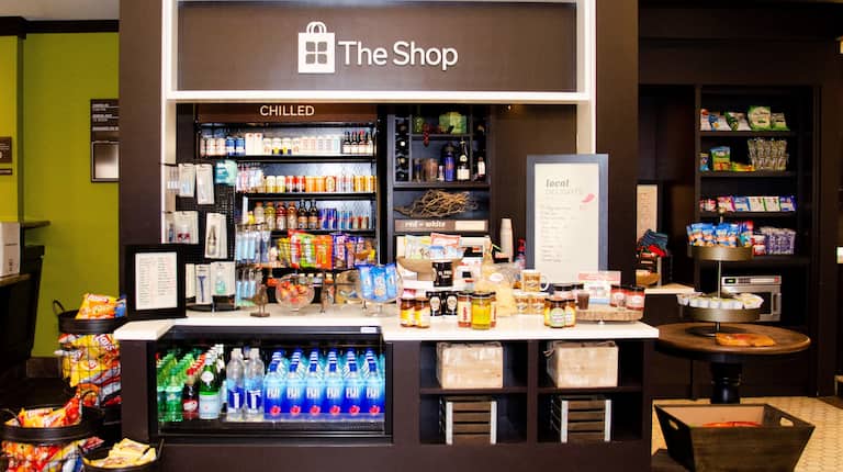 The shop, with snacks and drinks for purchase