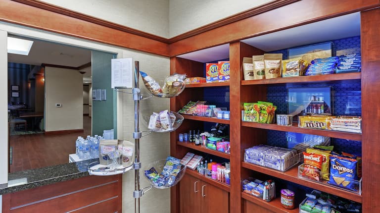 On-Site Snack Shop with Shelves Full of Snacks