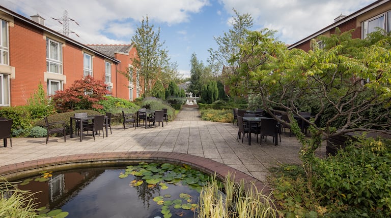 Courtyard Garden & Patio with Pond