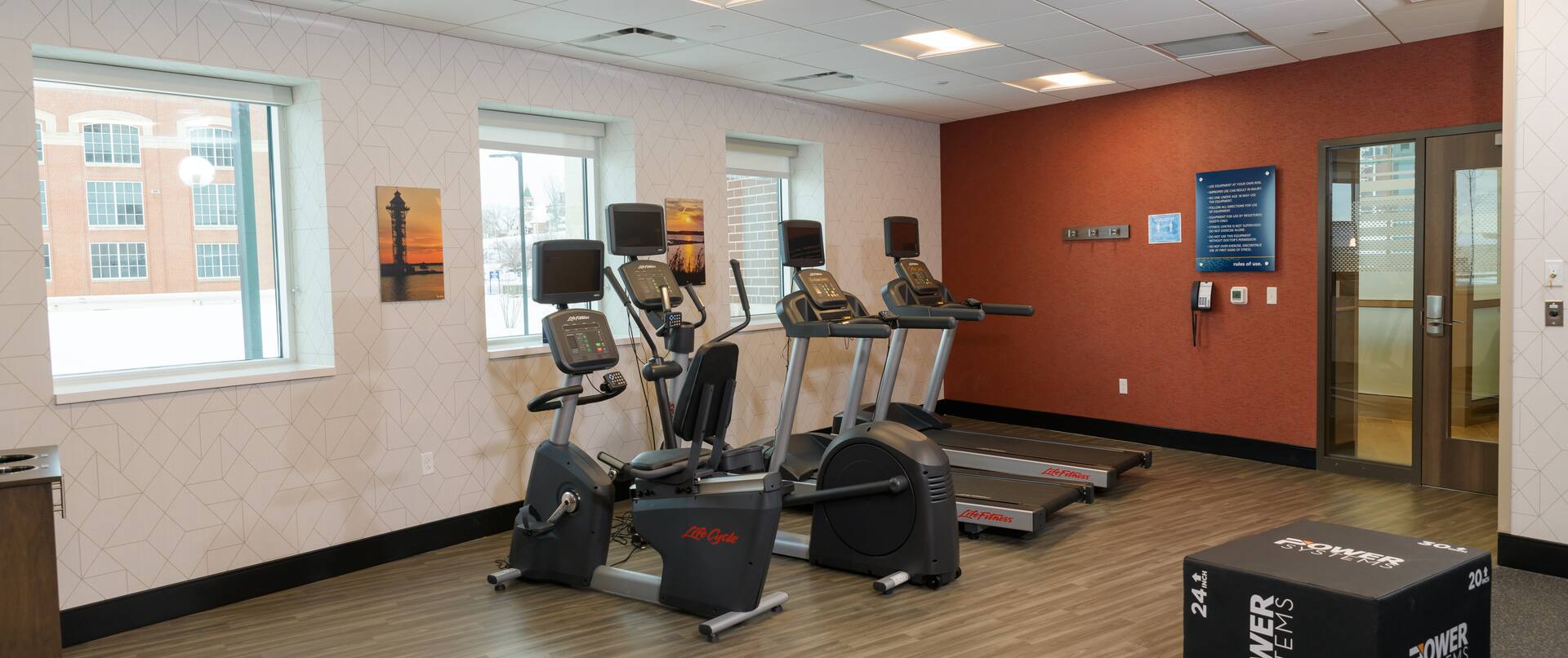 Fitness Center View of Treadmills