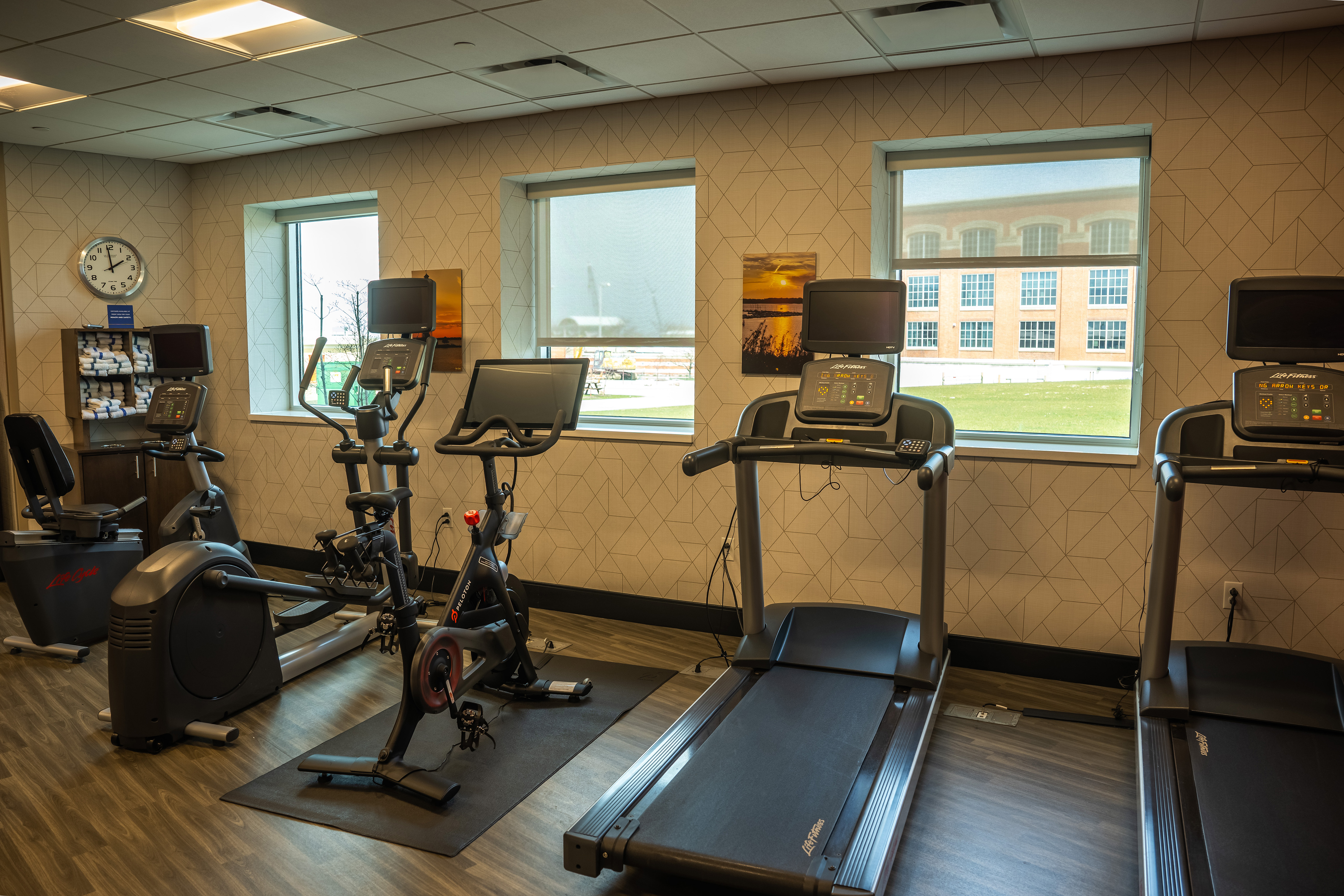 Fitness Center with Treadmills and a Recumbent Bike