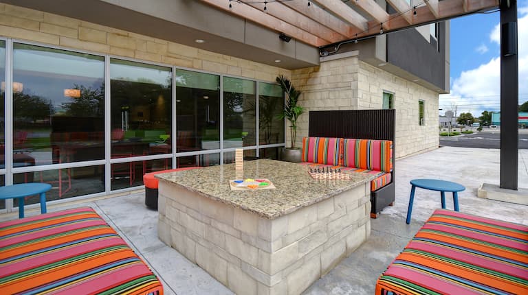 Outdoor Patio With Game Boards