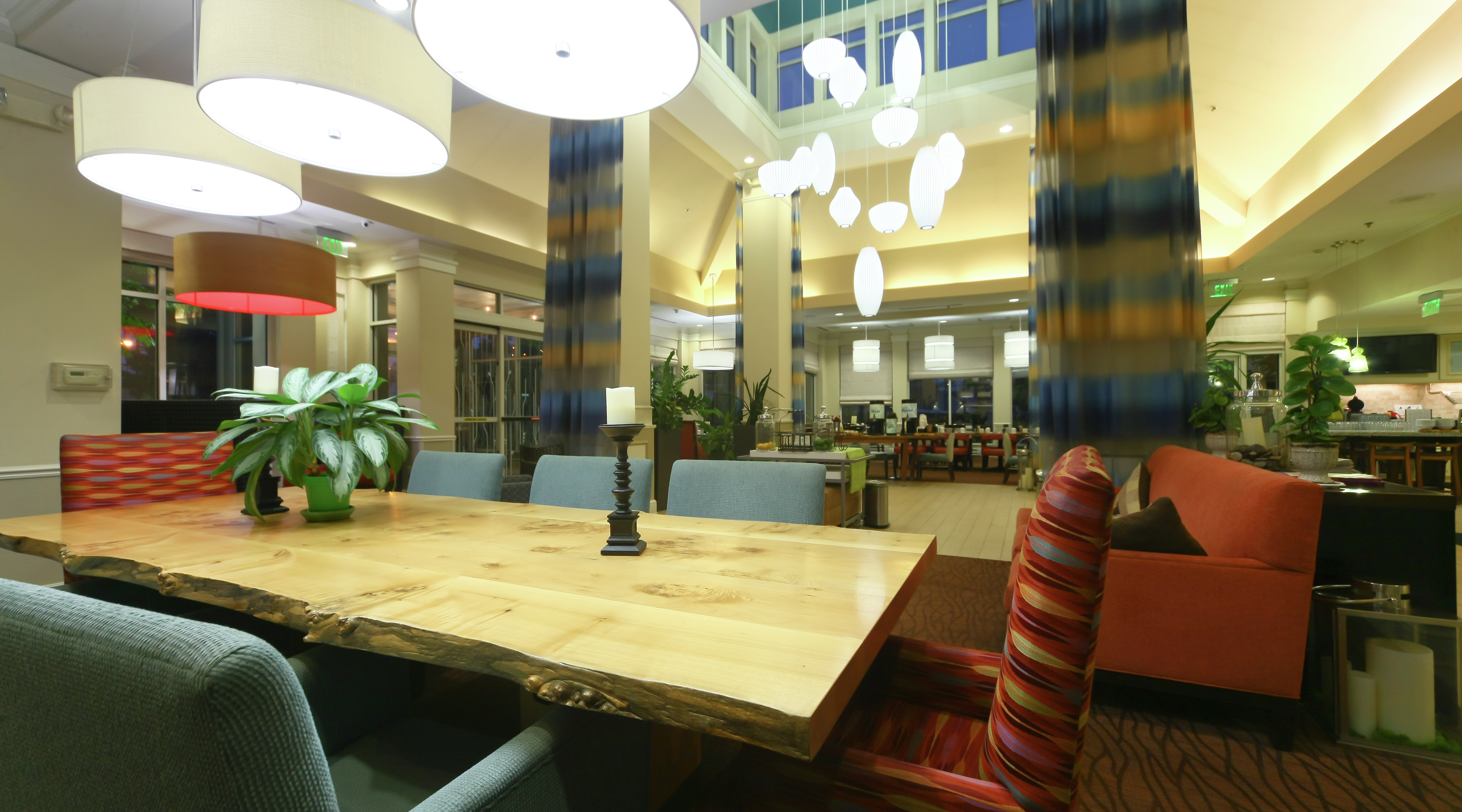 Table in Lobby of Hilton Garden Inn Secaucus