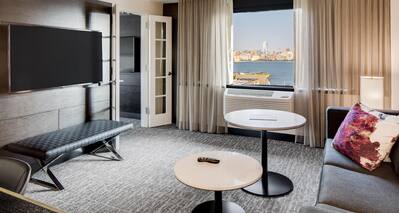 Suite Seating, TV and City View