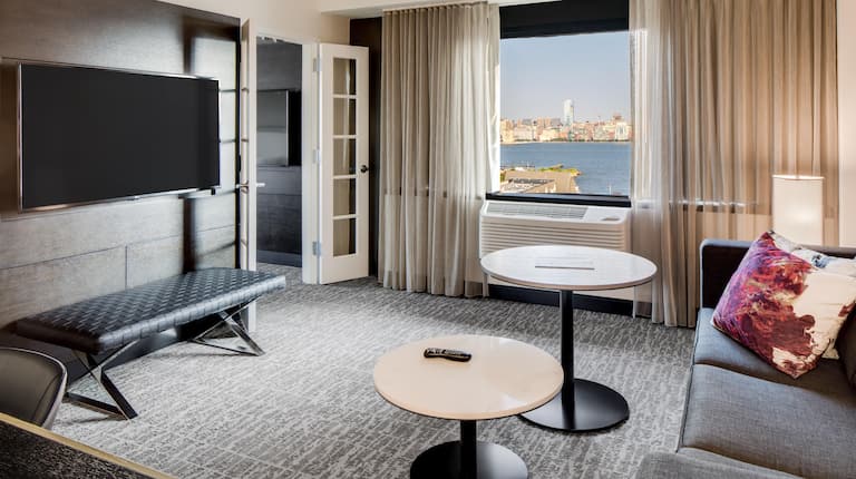 Suite Seating, TV and City View