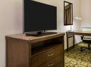 Single King Guestroom Amenities TV and Work Desk