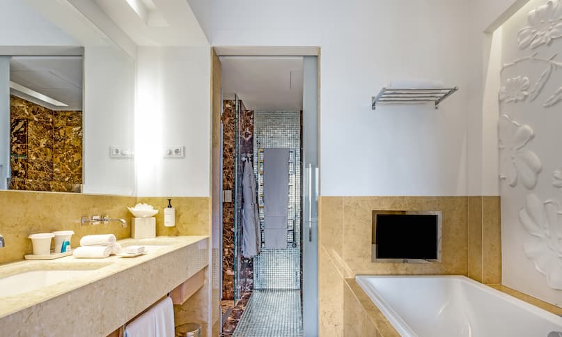 Vanity Area in Bathroom with Bathtub -previous-transition