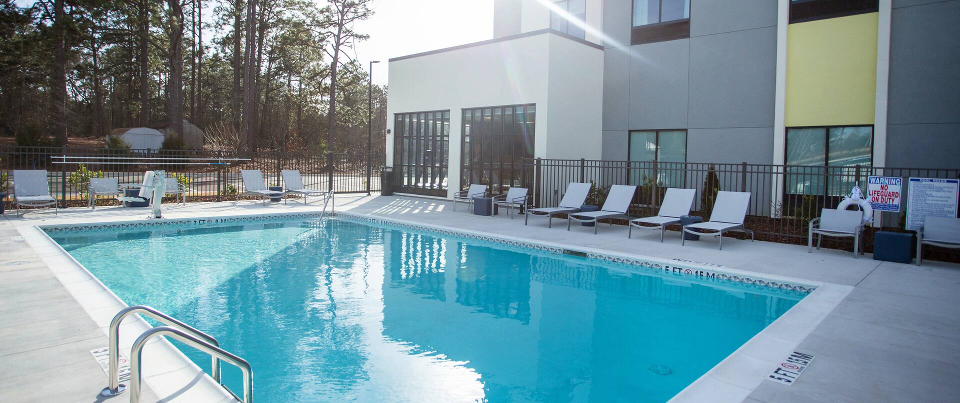 Outdoor Pool with Seating Area