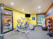 Fitness Center with Recumbent Bike and Exercise Balls