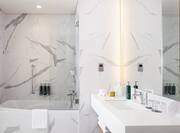 Bathroom vanity and tub