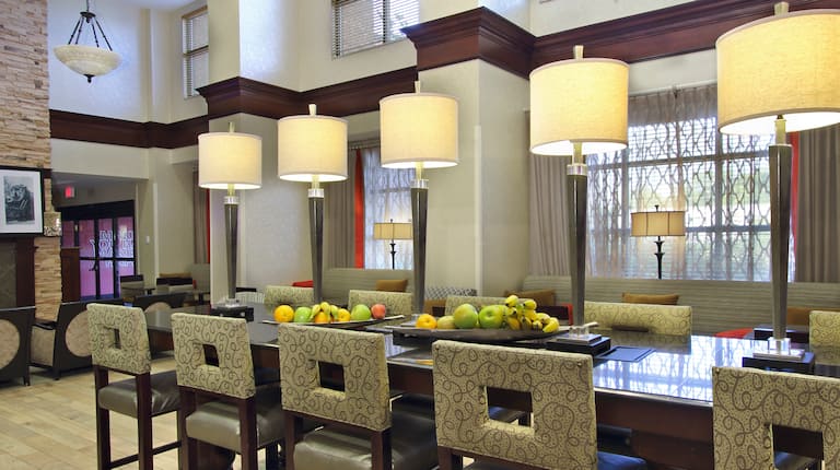 Community Dining Table in Lobby