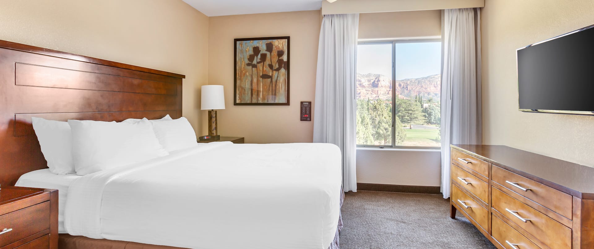 guest suite bedroom, 1 king bed, window view