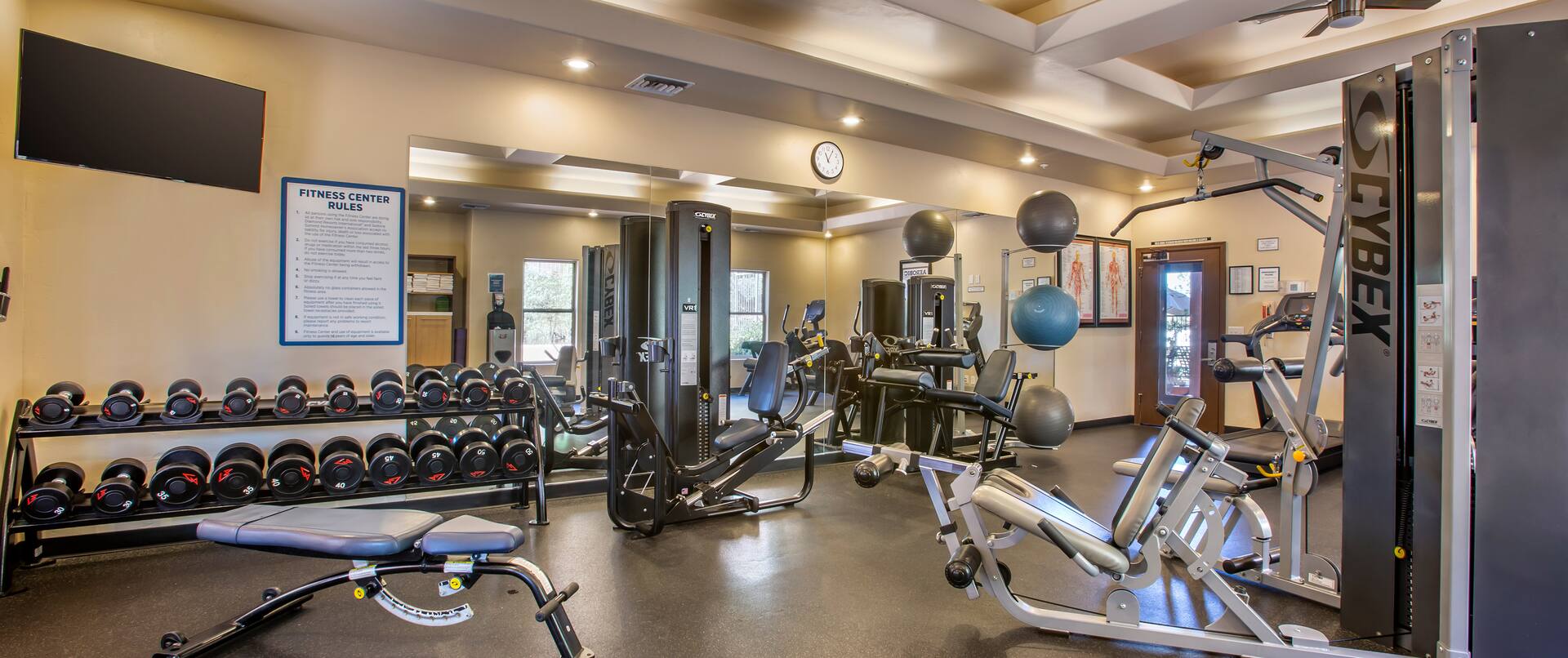 Fitness Center with Weights and Other Exercise Equipment