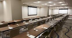 Meeting Room Classroom Setup with Two Projector Screens