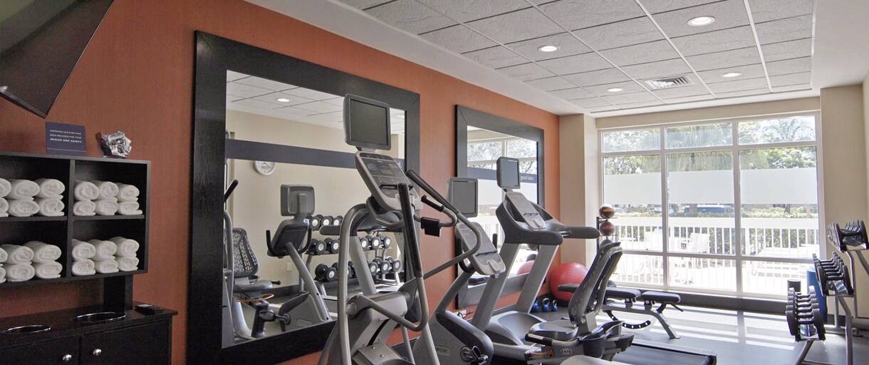 Fitness Center with Treadmills and Weights 