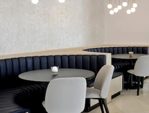 the velvet bar and lounge seating area
