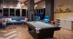 lobby seating area and pool table