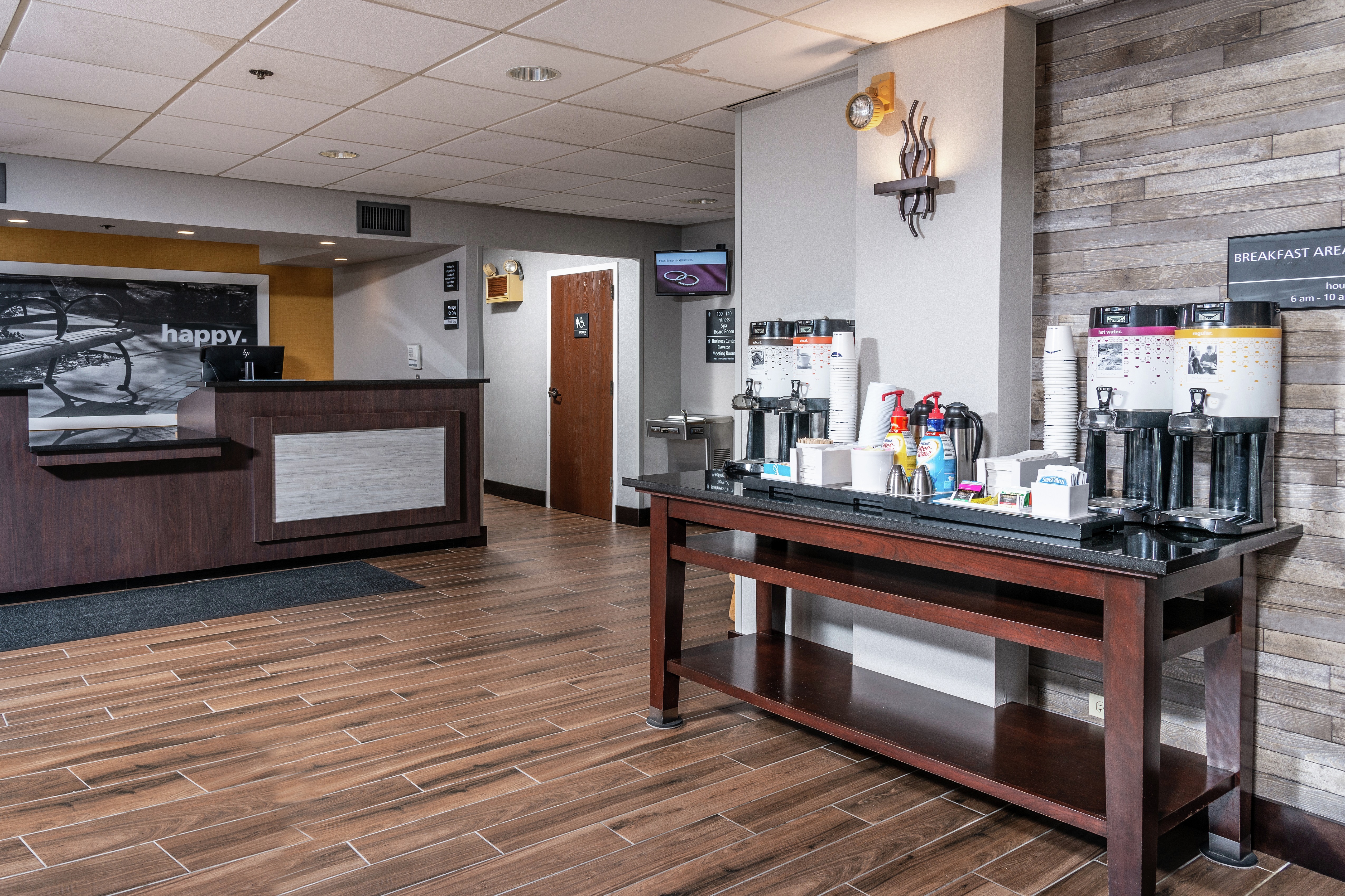 Front Desk and Coffee Station